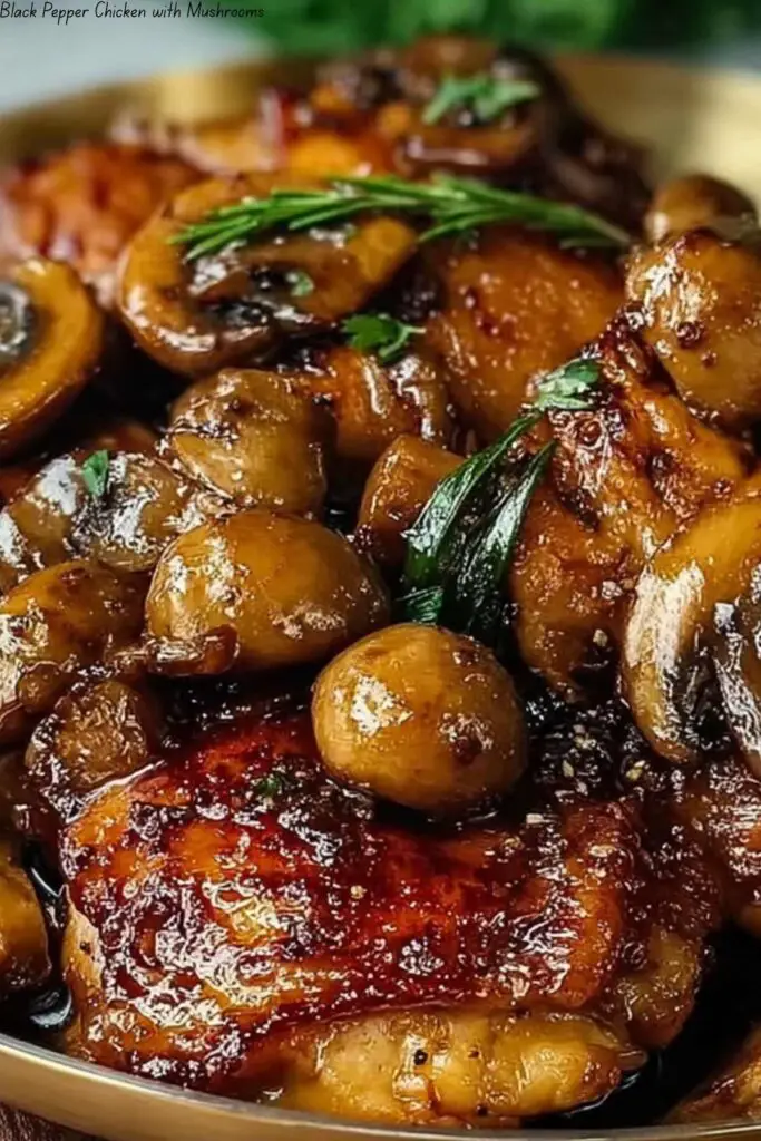 Black Pepper Chicken with Mushrooms