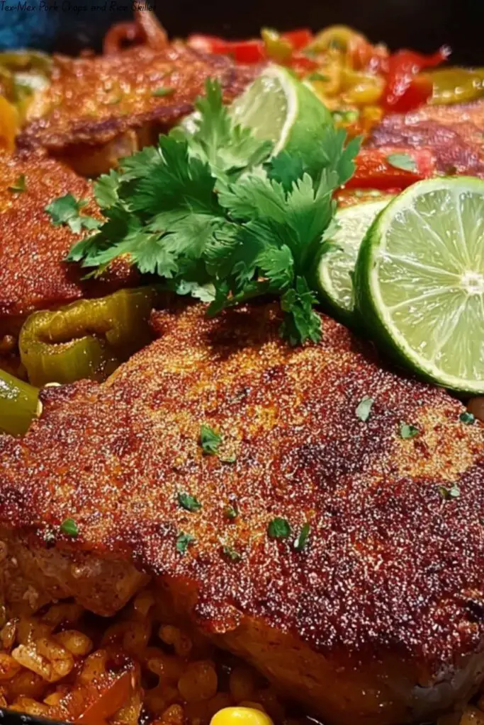 Tex-Mex Pork Chops and Rice Skillet