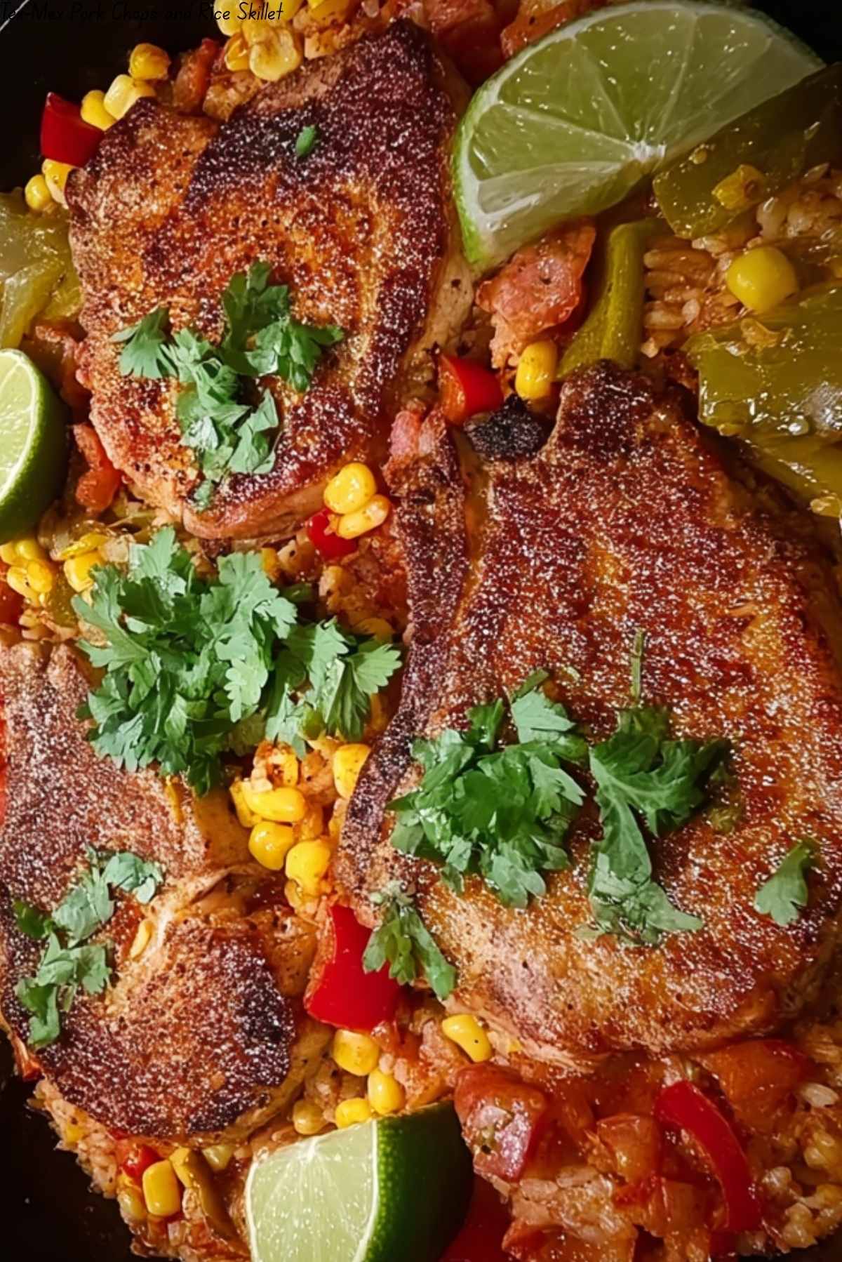 Tex-Mex Pork Chops and Rice Skillet