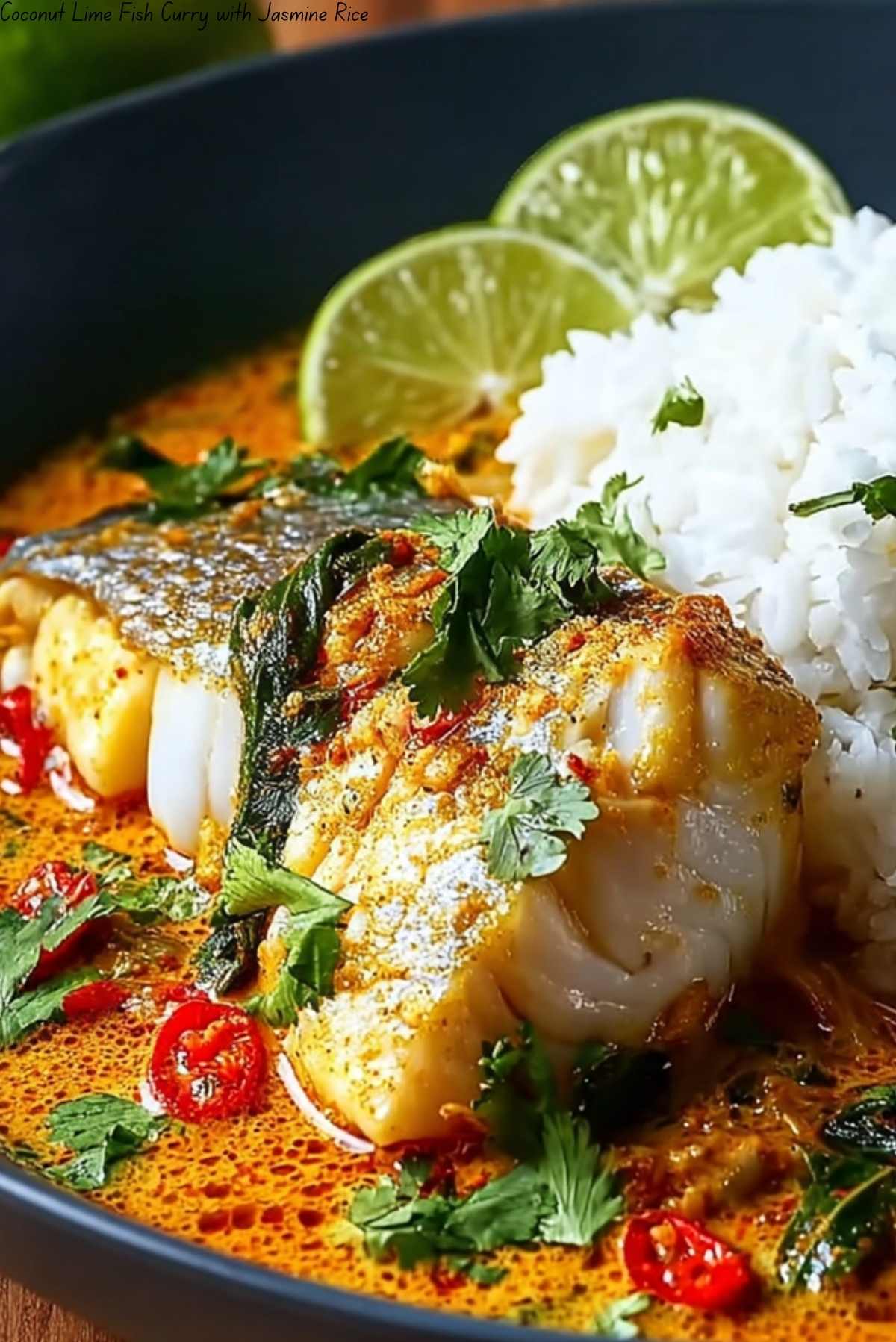 Coconut Lime Fish Curry with Jasmine Rice