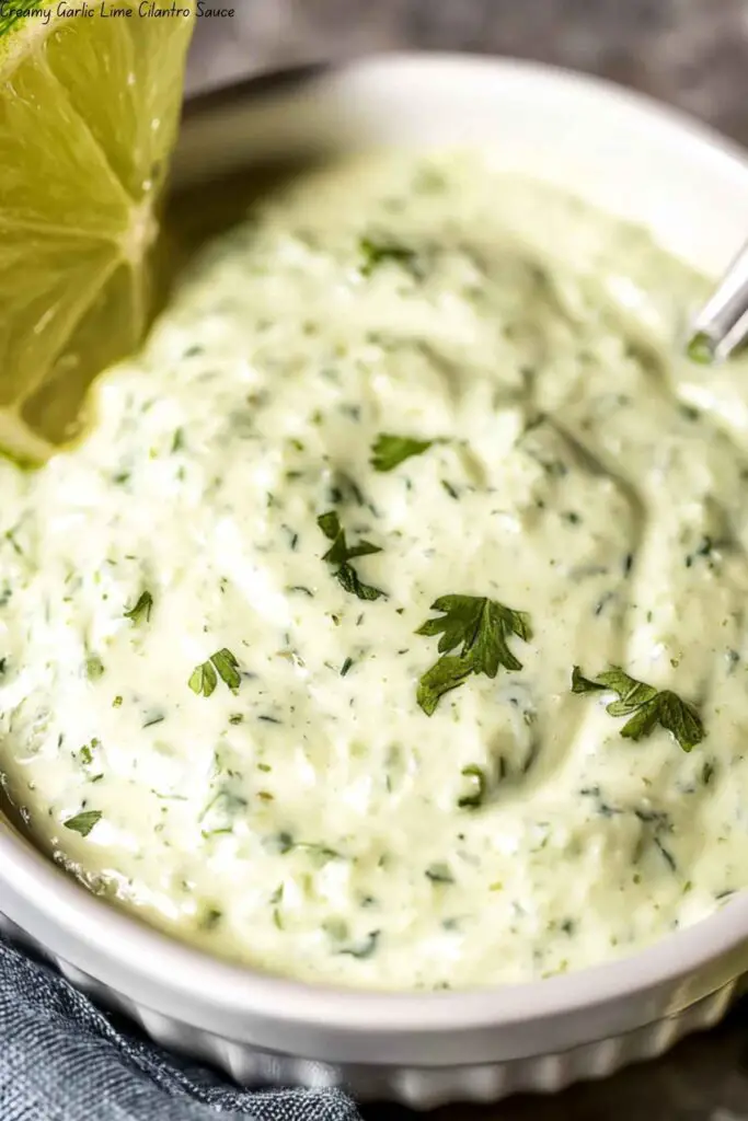 Creamy Garlic Lime Cilantro Sauce