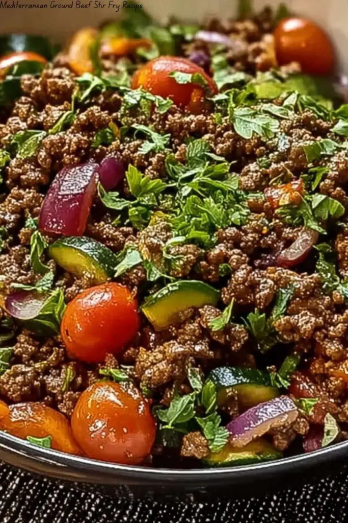 Mediterranean Ground Beef Stir Fry Recipe