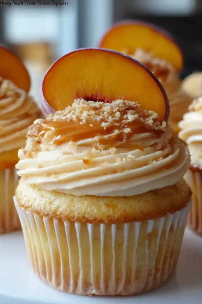 Honey Peach Cream Cheese Cupcakes
