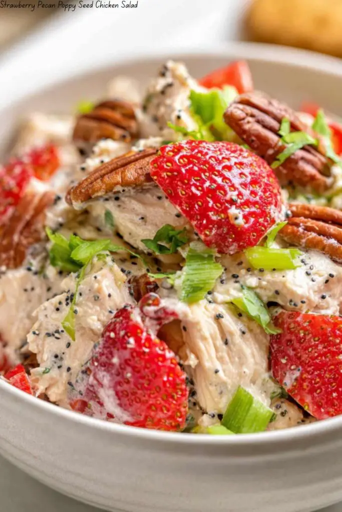 Strawberry Pecan Poppy Seed Chicken Salad