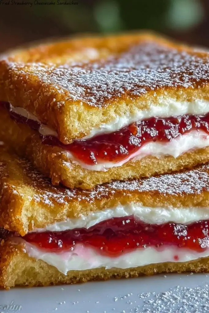 Fried Strawberry Cheesecake Sandwiches