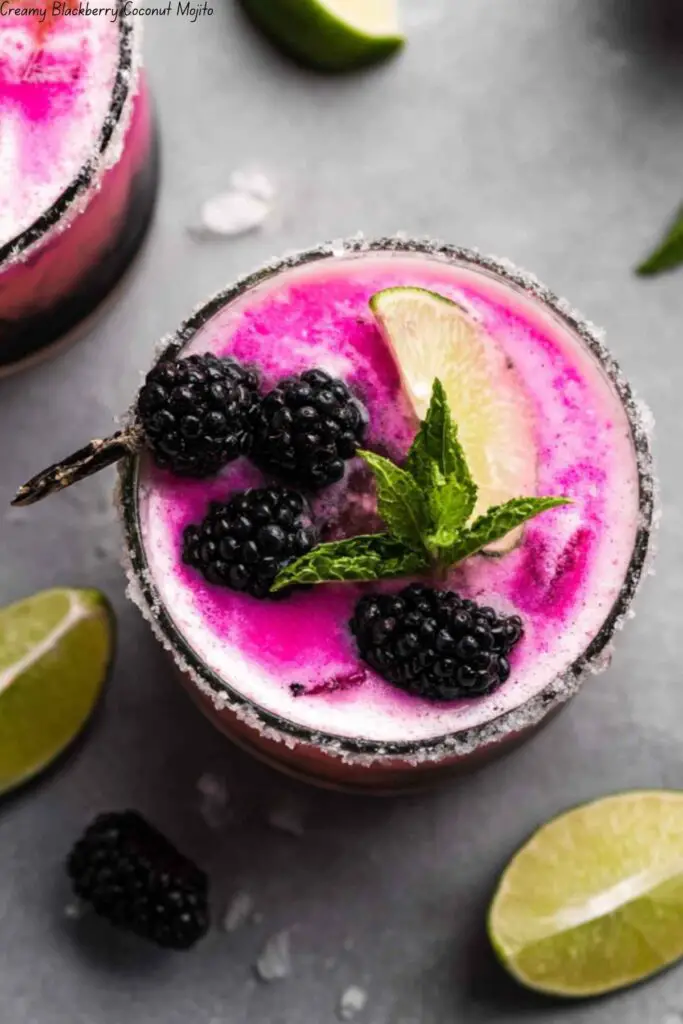 Creamy Blackberry Coconut Mojito