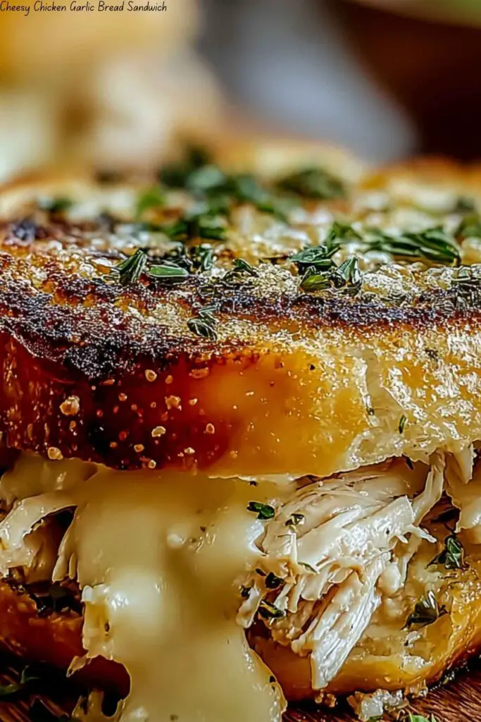 Cheesy Chicken Garlic Bread Sandwich
