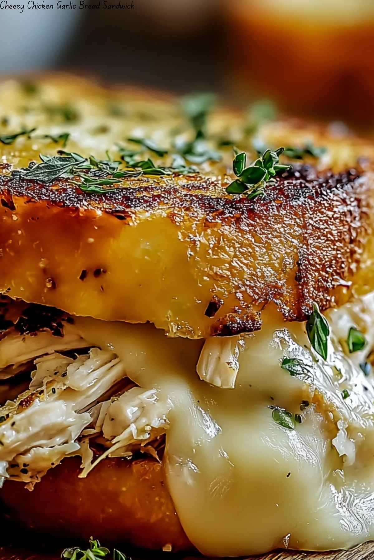 Cheesy Chicken Garlic Bread Sandwich