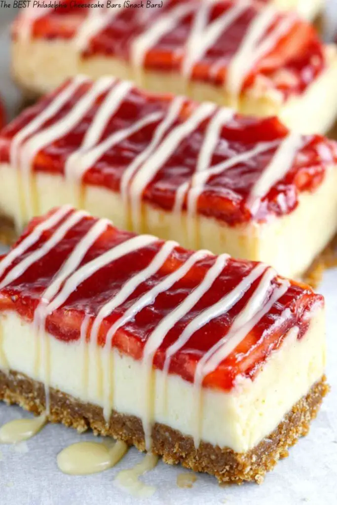 The BEST Philadelphia Cheesecake Bars (Snack Bars)