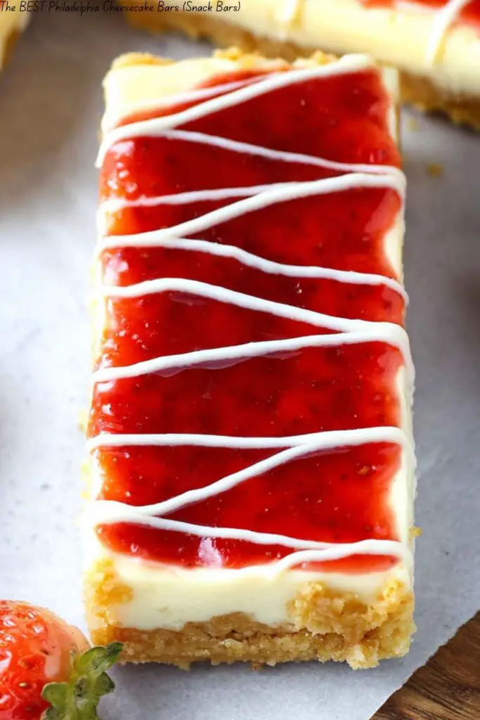 The BEST Philadelphia Cheesecake Bars (Snack Bars)