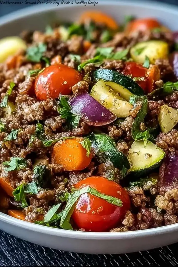 Mediterranean Ground Beef Stir Fry: Quick & Healthy Recipe