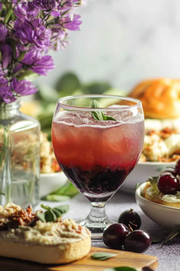 Blackberry Sage Iced Tea Latte