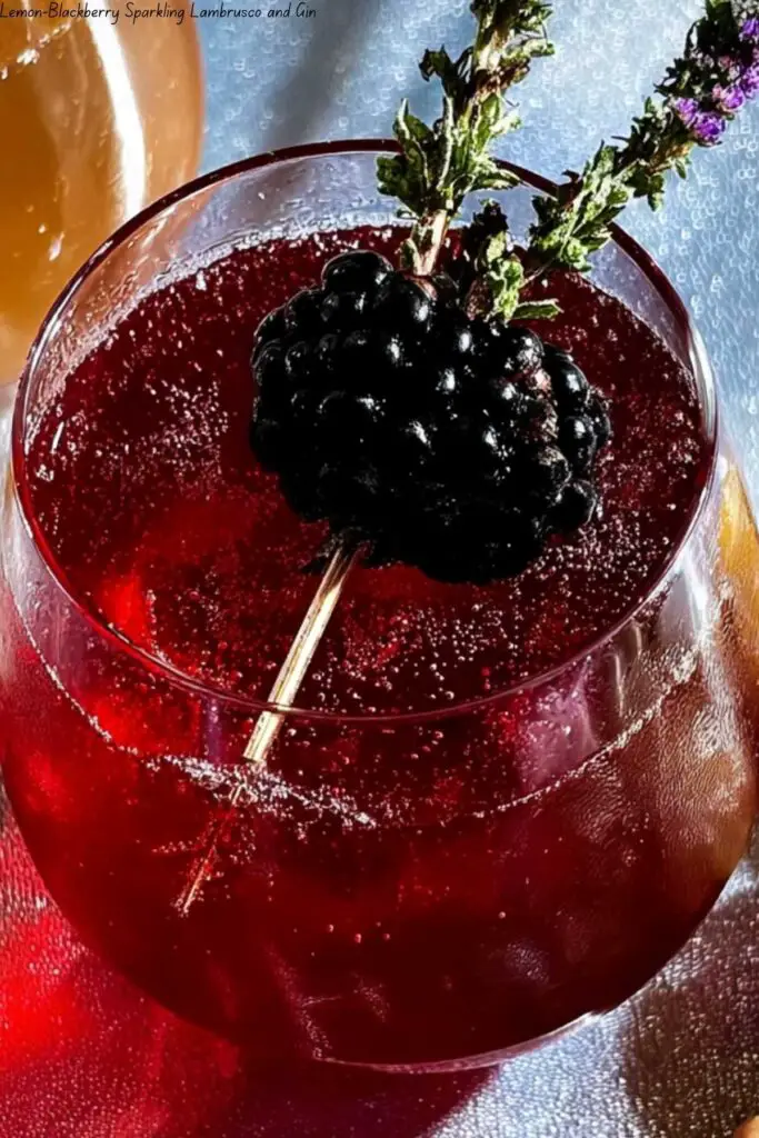 Lemon-Blackberry Sparkling Lambrusco and Gin