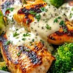 Grilled Chicken & Broccoli Bowls with Creamy Garlic Sauce