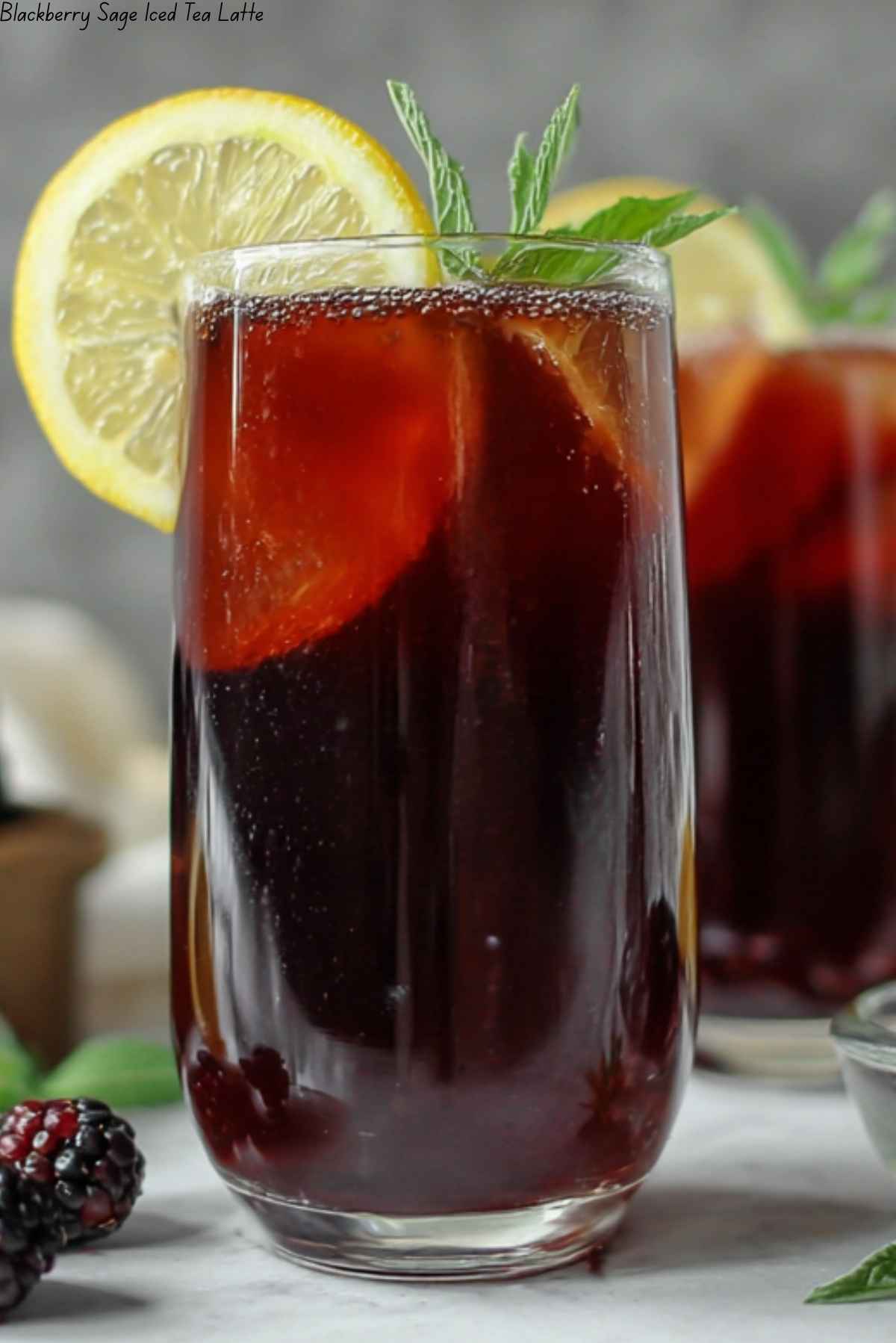 Blackberry Sage Iced Tea Latte