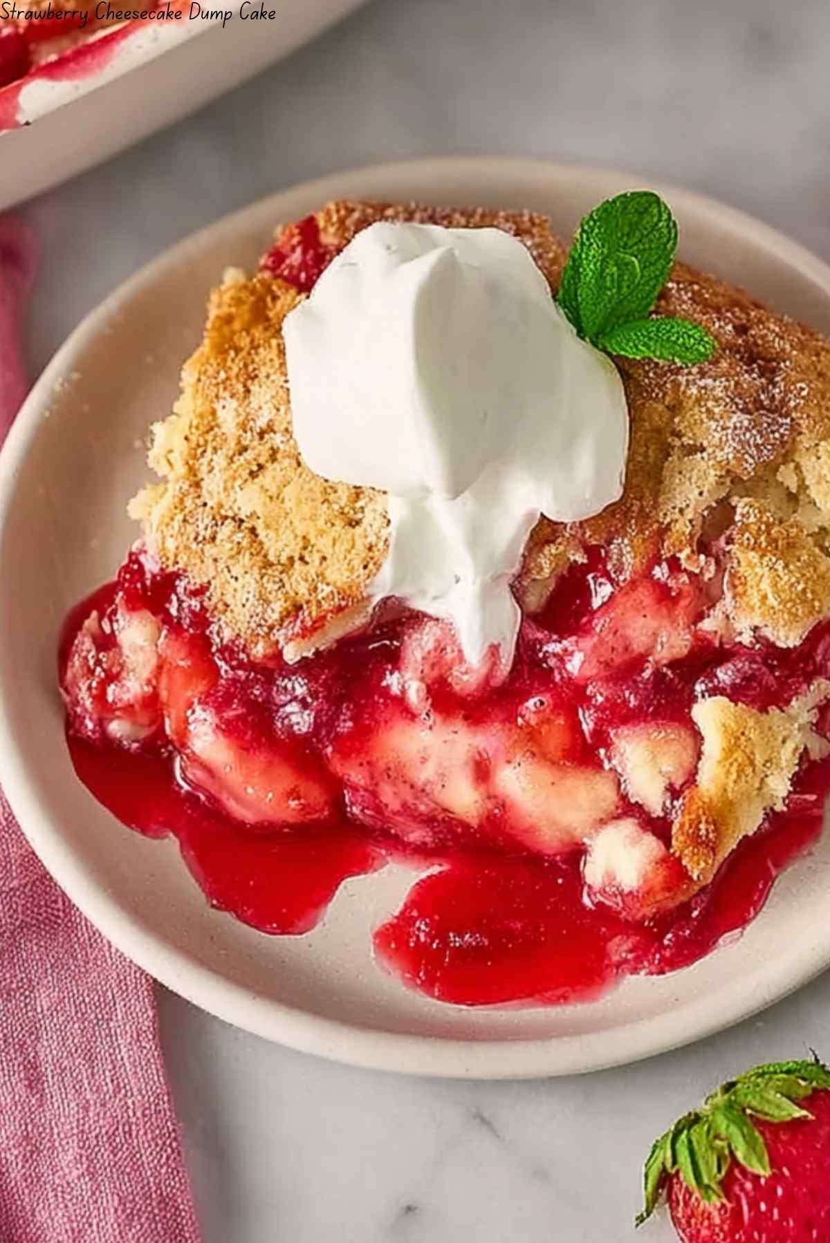 Strawberry Cheesecake Dump Cake