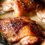 Herb Roasted Chicken in Creamy White Wine Sauce