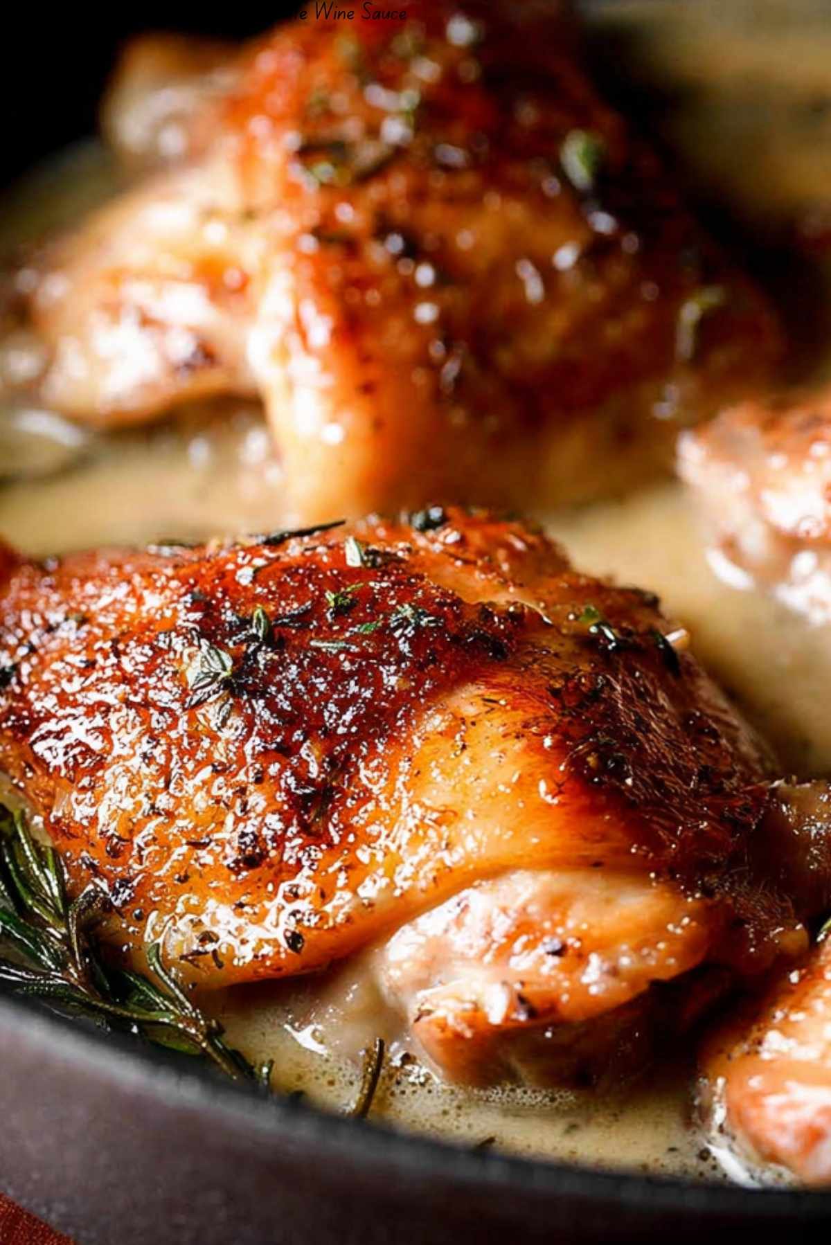 Herb Roasted Chicken in Creamy White Wine Sauce