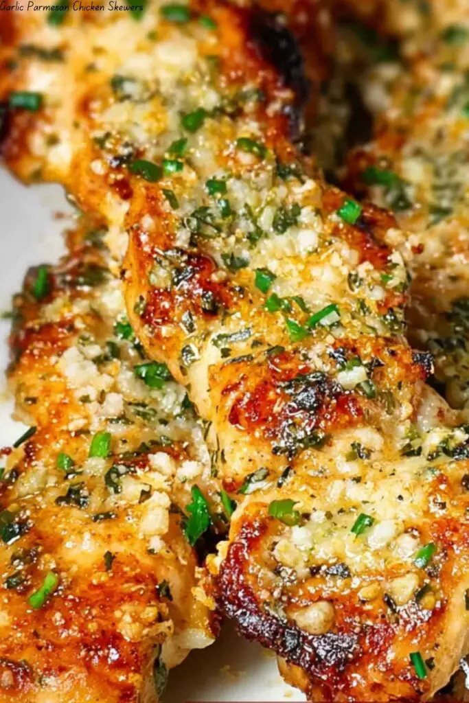 Garlic Parmesan Chicken Skewers