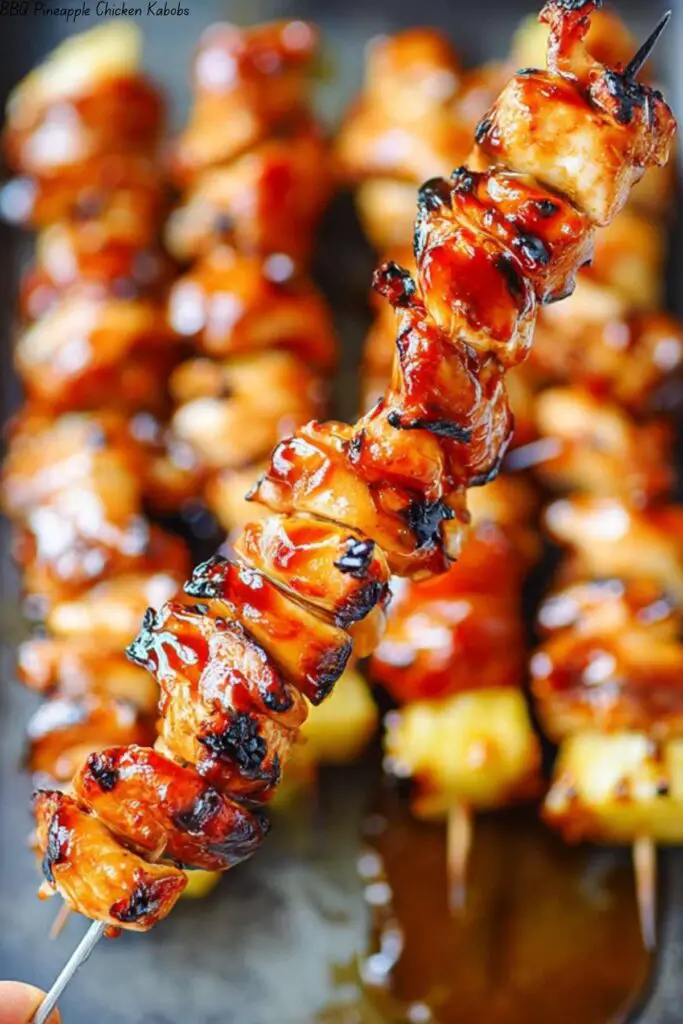 BBQ Pineapple Chicken Kabobs