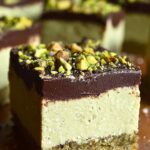 No-Bake Chocolate Pistachio Cheesecake Bars