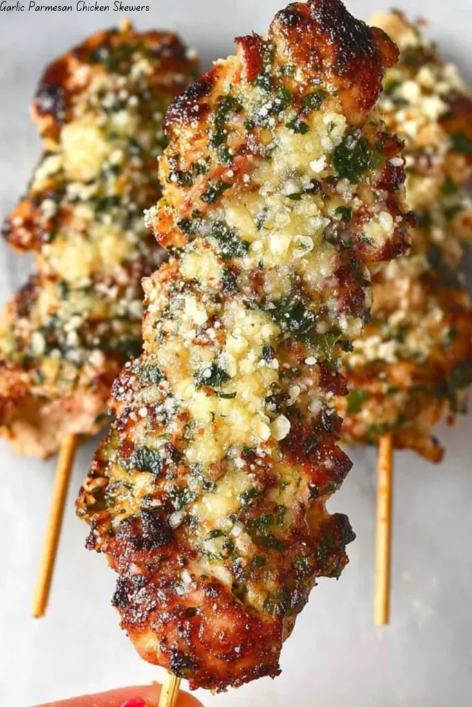 Garlic Parmesan Chicken Skewers