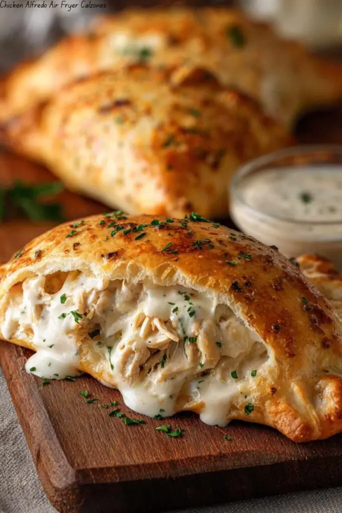 Chicken Alfredo Air Fryer Calzones