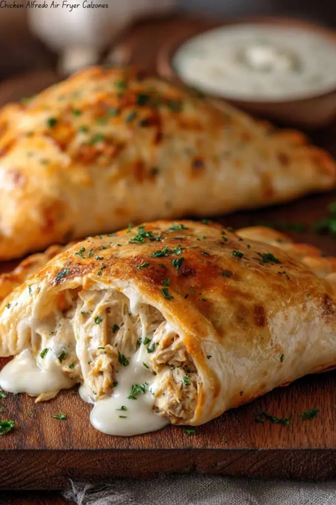 Chicken Alfredo Air Fryer Calzones