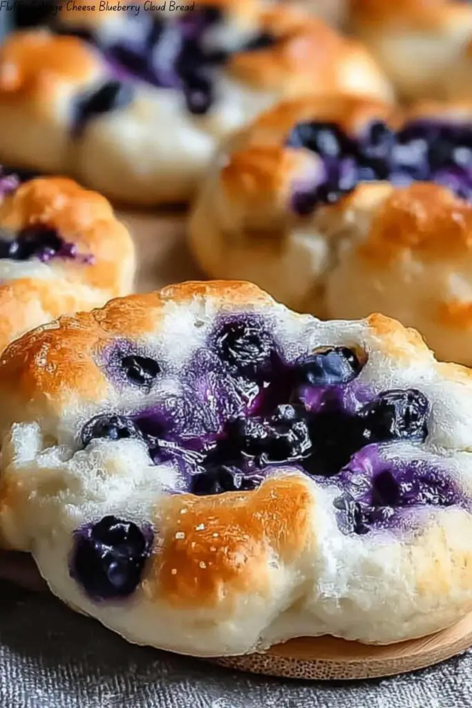 Fluffy Cottage Cheese Blueberry Cloud Bread