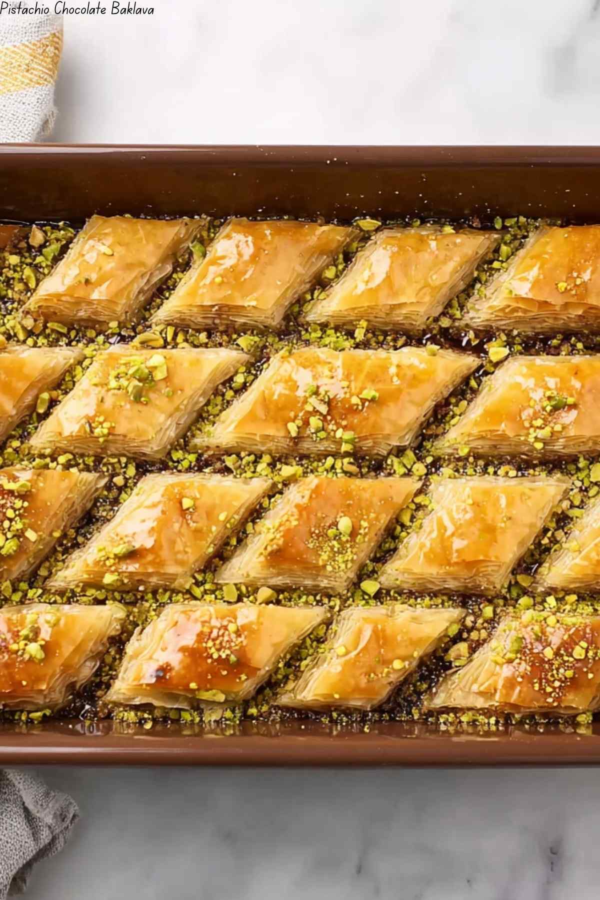 Pistachio Chocolate Baklava