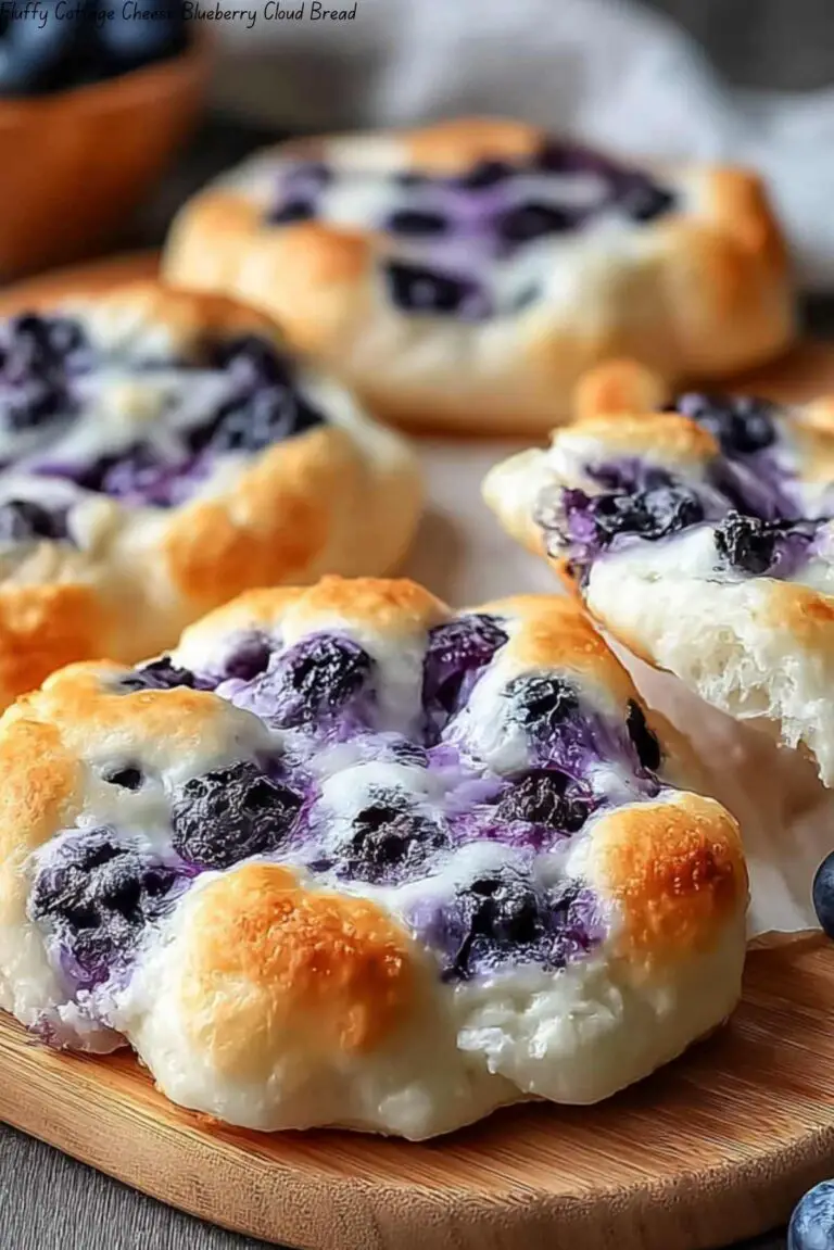 Fluffy Cottage Cheese Blueberry Cloud Bread