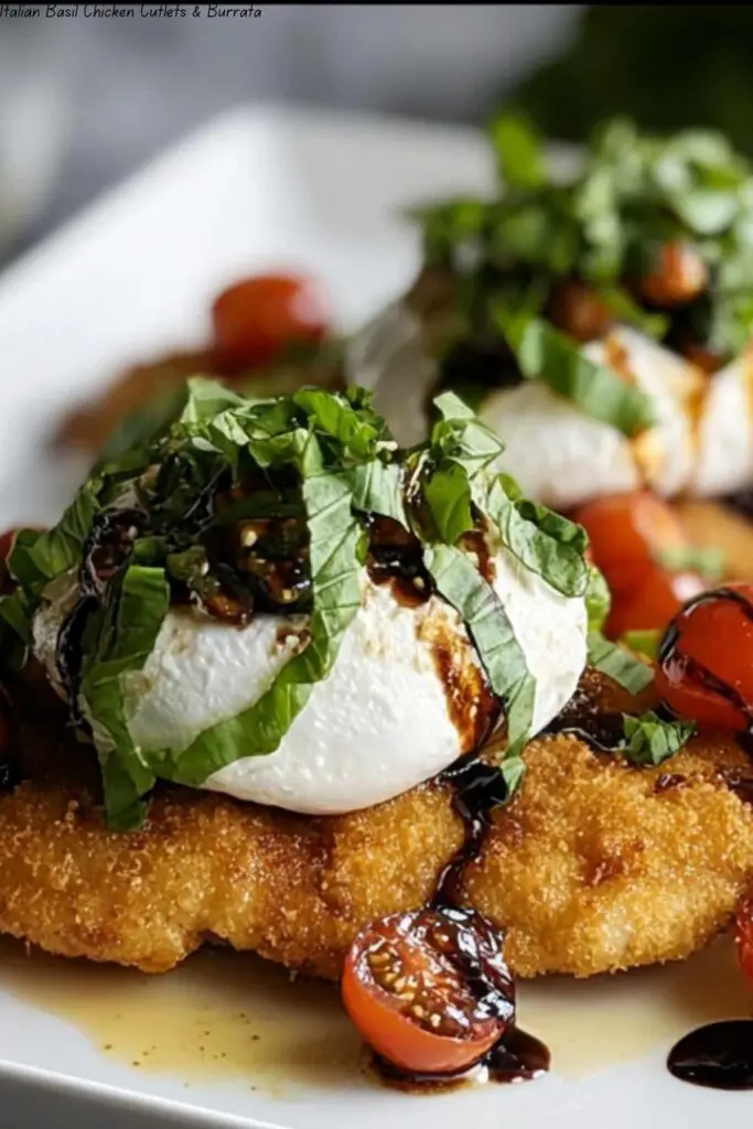 Italian Basil Chicken Cutlets & Burrata