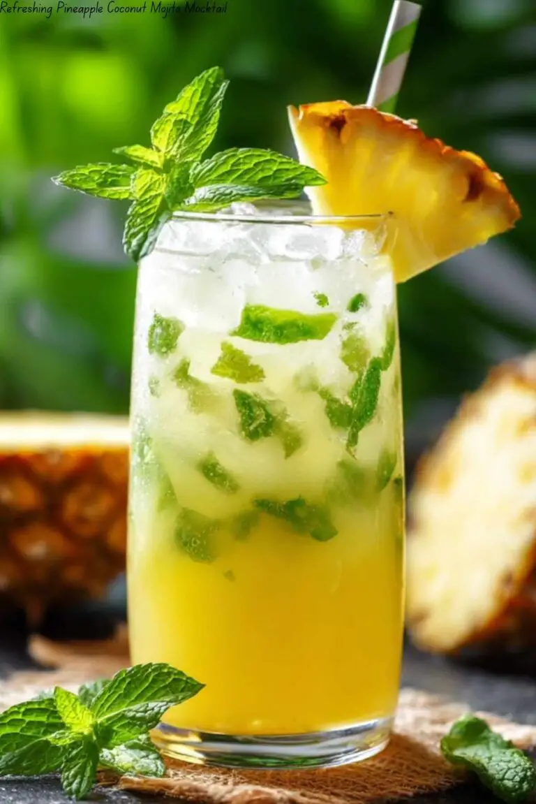 Refreshing Pineapple Coconut Mojito Mocktail