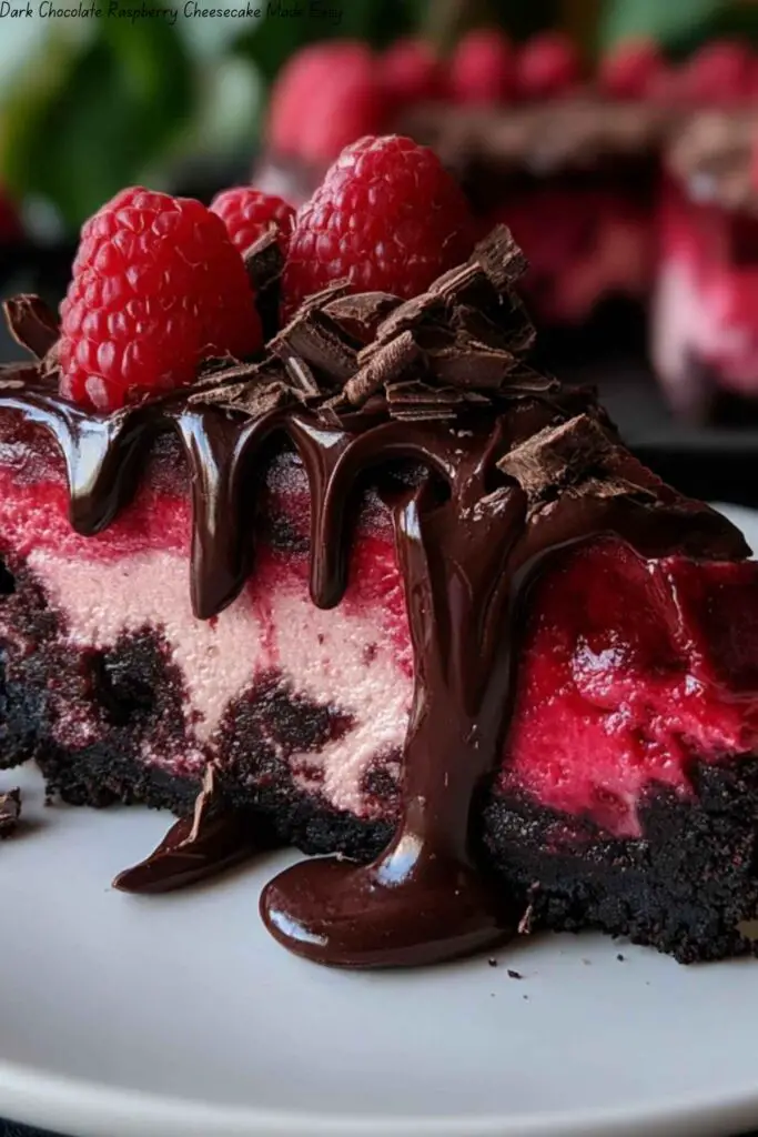 Dark Chocolate Raspberry Cheesecake Made Easy