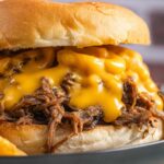 Slow Cooker Beef and Cheddar Sandwiches