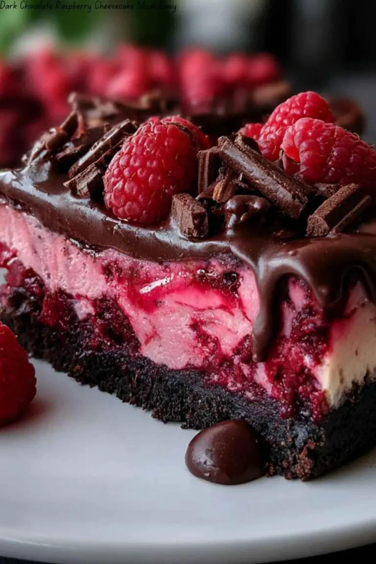 Dark Chocolate Raspberry Cheesecake Made Easy