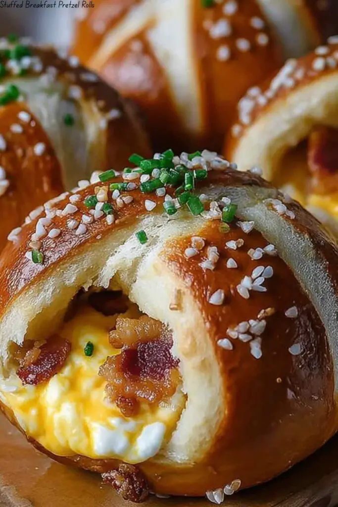 Stuffed Breakfast Pretzel Rolls