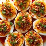 Spicy Chili Garlic Deviled Eggs