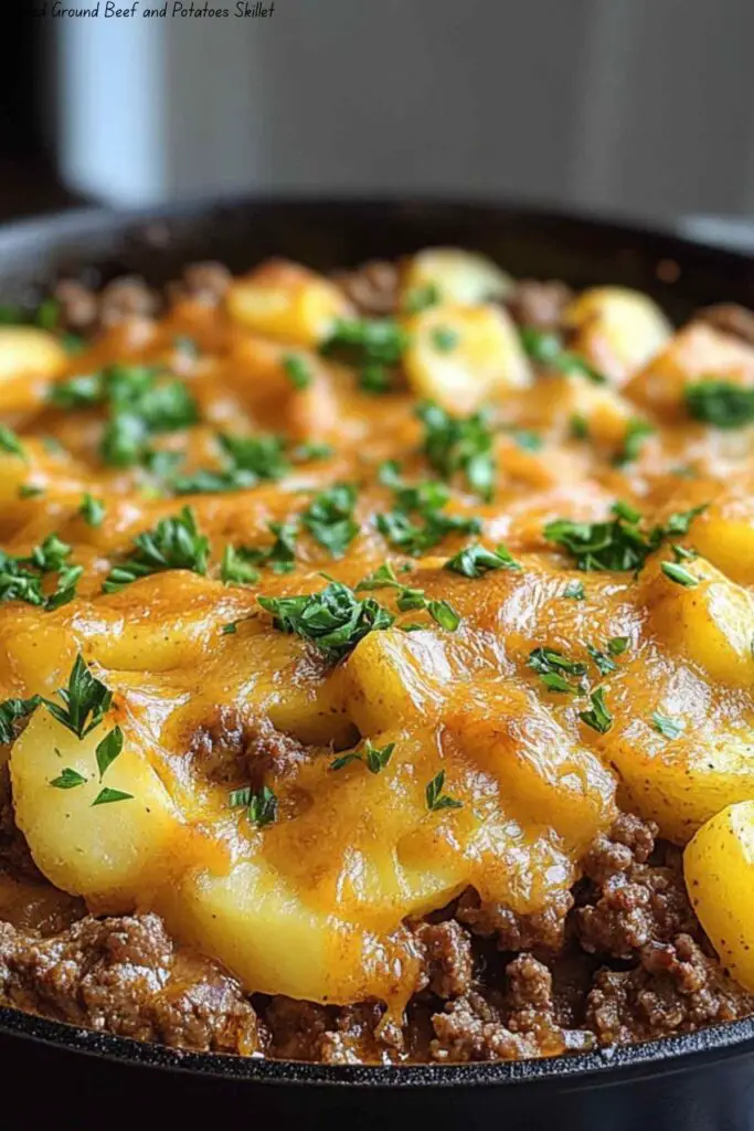 Loaded Ground Beef and Potatoes Skillet
