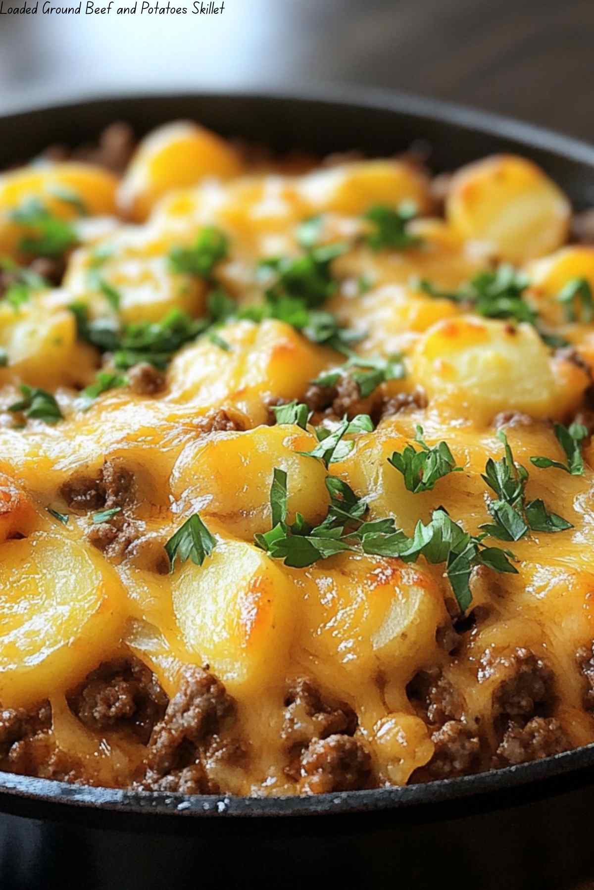 Loaded Ground Beef and Potatoes Skillet