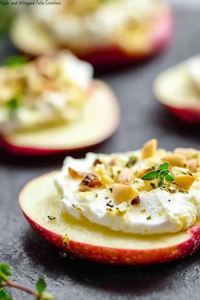 Apple and Whipped Feta Crostinis