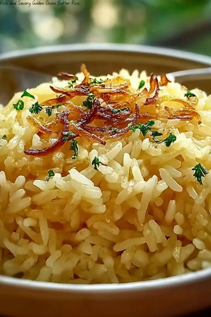 Rich and Savory Golden Onion Butter Rice