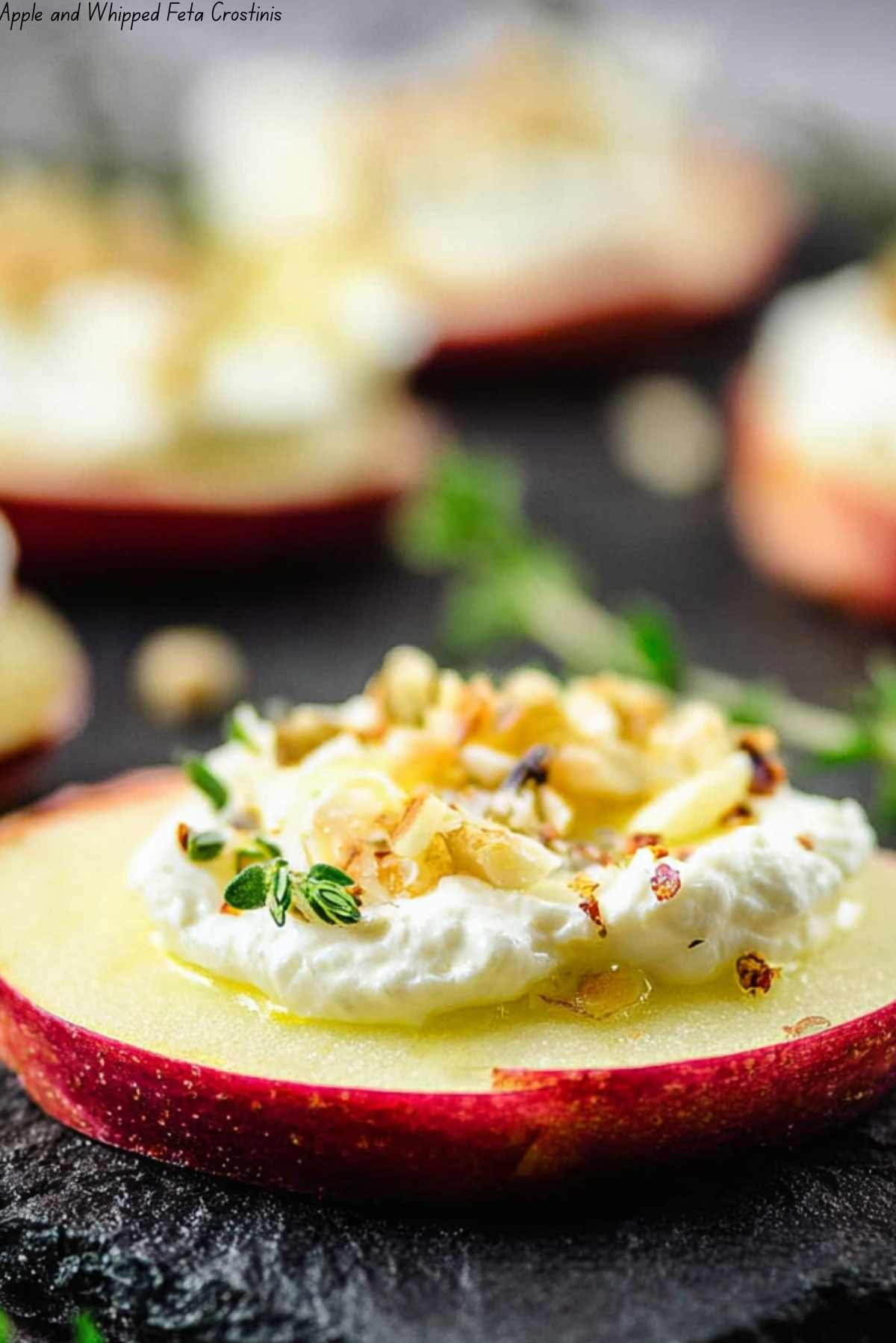Apple and Whipped Feta Crostinis