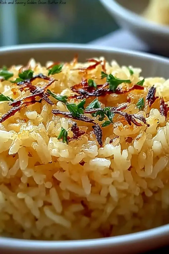 Rich and Savory Golden Onion Butter Rice