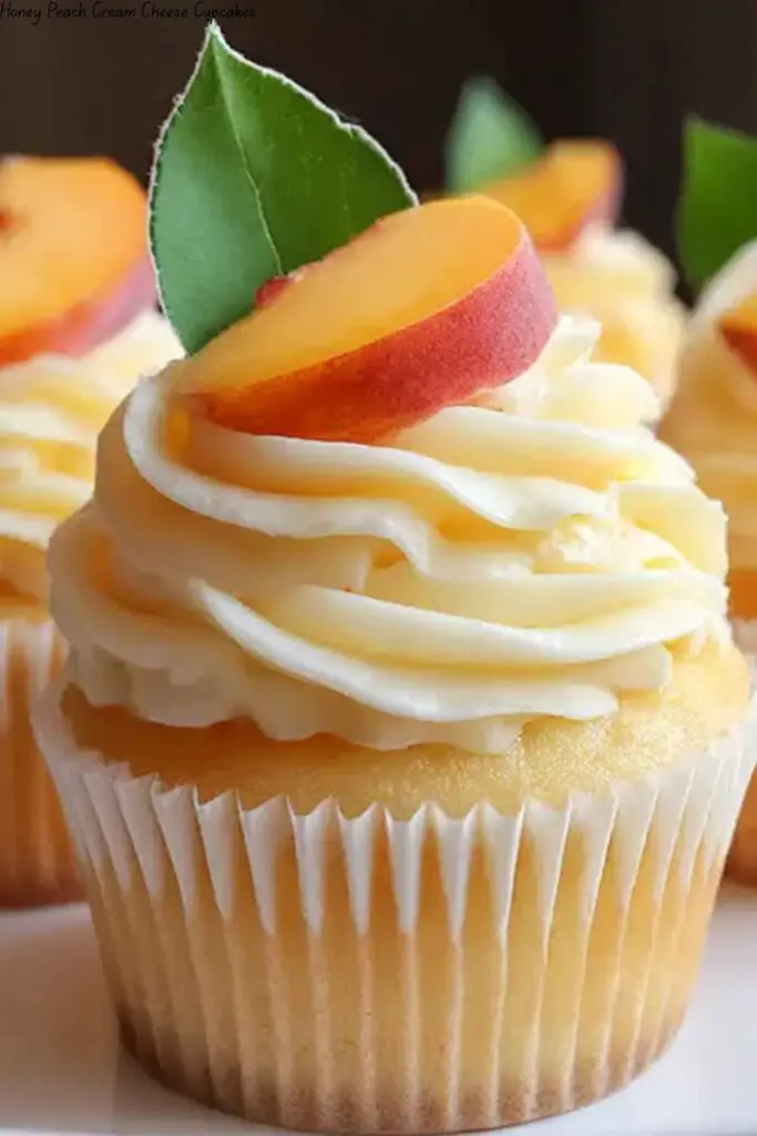 Honey Peach Cream Cheese Cupcakes