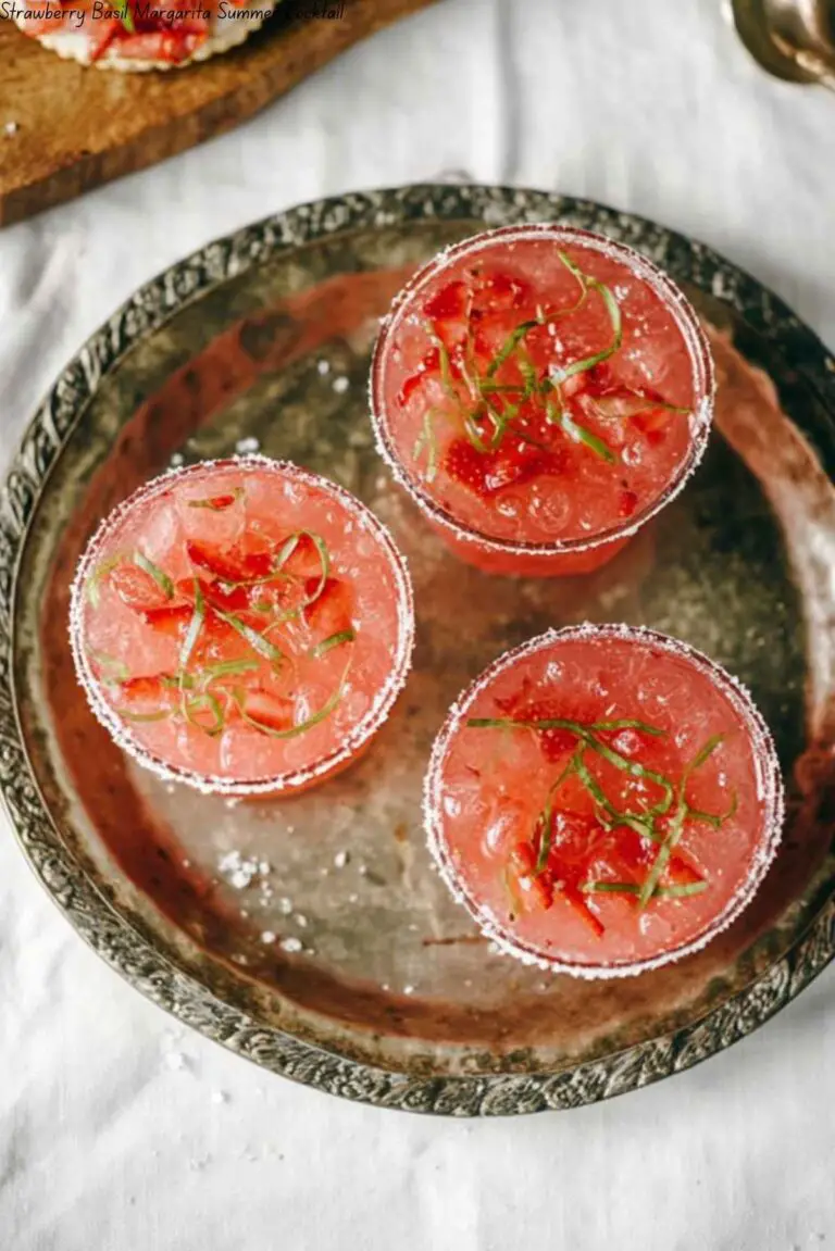 Strawberry Basil Margarita Summer Cocktail