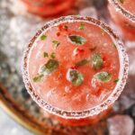 Strawberry Basil Margarita Summer Cocktail