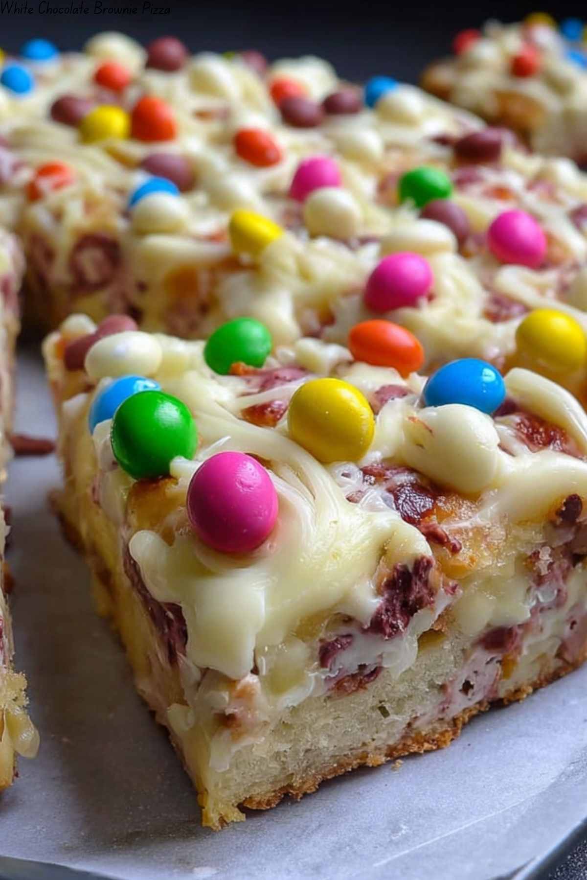 White Chocolate Brownie Pizza