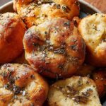 Golden Crust Garlic Rosemary Focaccia Muffins