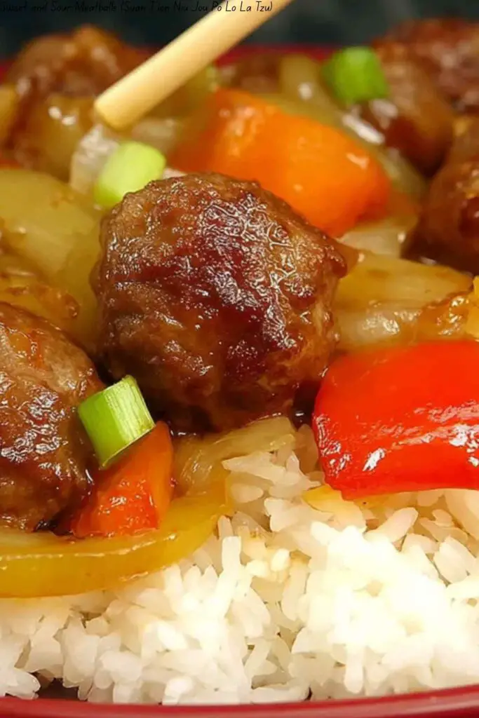 Sweet and Sour Meatballs (Suan T’ien Niu Jou Po Lo La Tzu)
